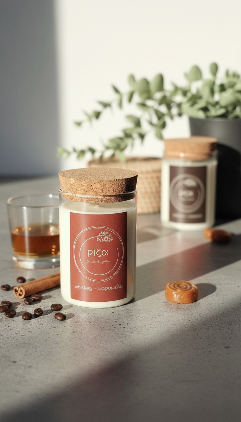 αρωματικό κερί whiskey caramel 200ml